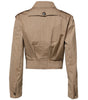 Dolce & Gabbana Beige Cotton Button Up Fitted Cropped Jacket