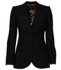 Dolce & Gabbana Black Wool Single Breasted Coat Jacket