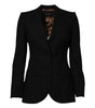 Dolce & Gabbana Black Wool Single Breasted Coat Jacket