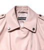 Dolce & Gabbana Light Pink Collar Leather Women Biker Jacket