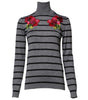 Dolce & Gabbana Gray Floral Embroidery Pullover Sweater