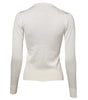 Dolce & Gabbana White Silk Lily Embellished Cardigan Sweater