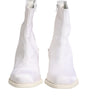 Maison Margiela White Square Heel Zip Ankle Boots Shoes
