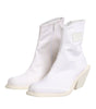 Maison Margiela White Square Heel Zip Ankle Boots Shoes