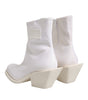 Maison Margiela White Square Heel Zip Ankle Boots Shoes