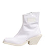 Maison Margiela White Square Heel Zip Ankle Boots Shoes