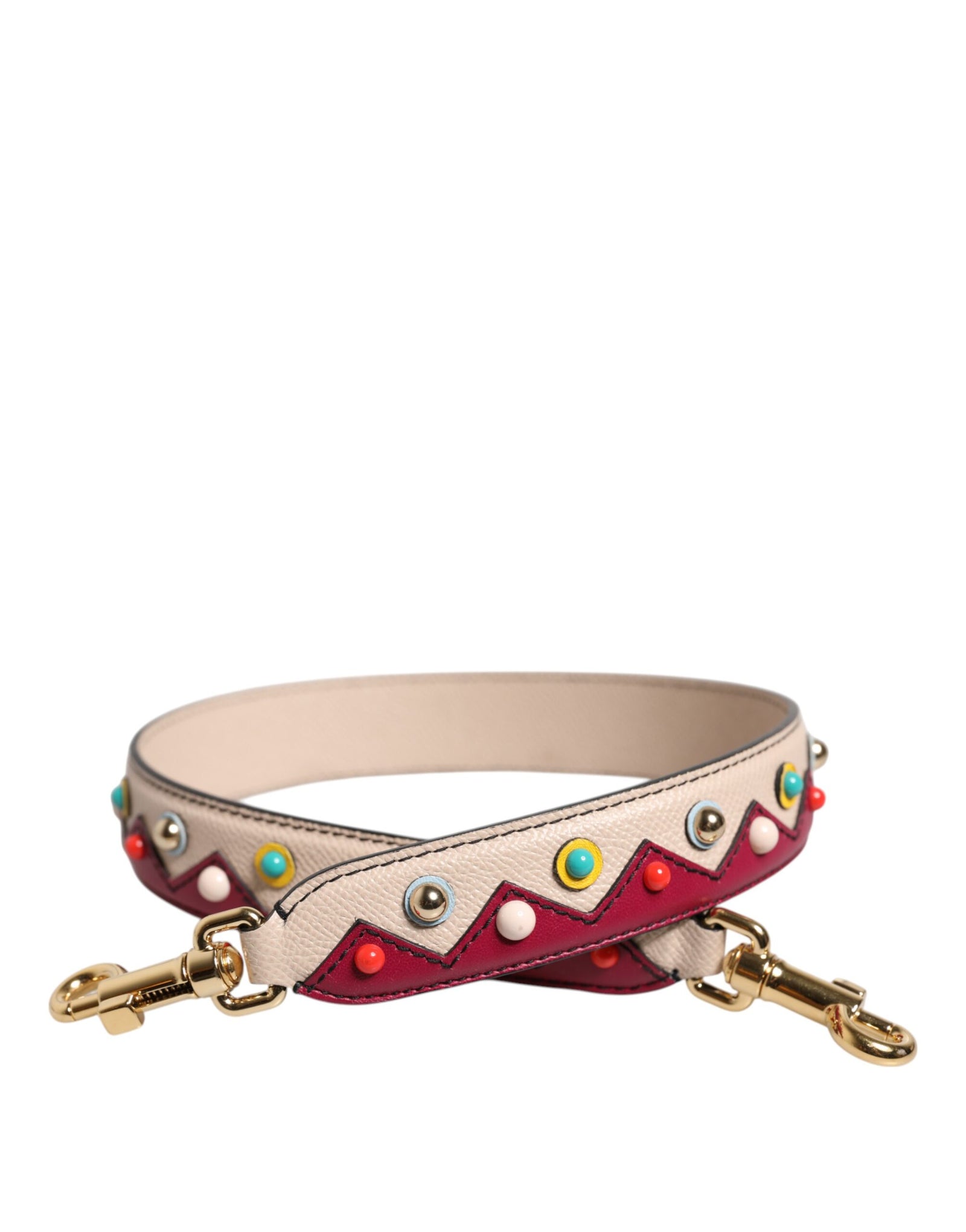 Bandoulière accessoire pour sac à main en cuir beige rouge Dolce &amp; Gabbana