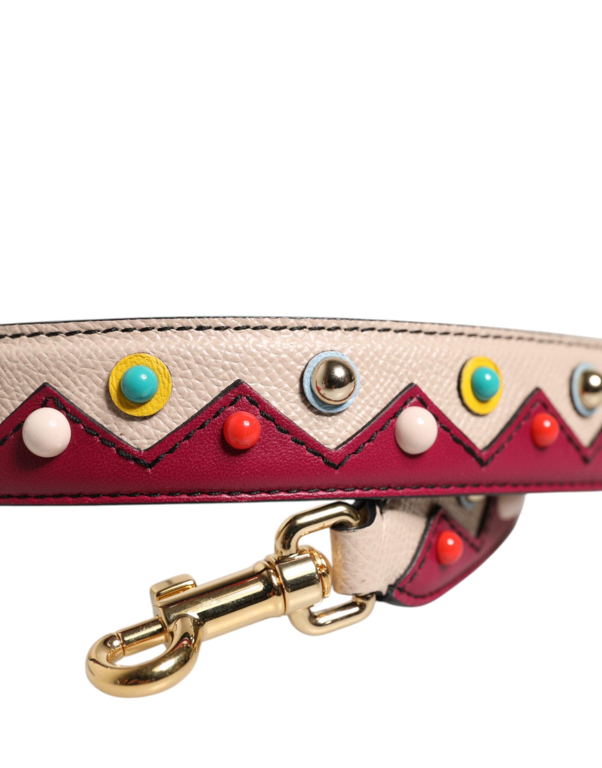 Bandoulière accessoire pour sac à main en cuir beige rouge Dolce &amp; Gabbana