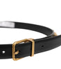 Dolce &amp; Gabbana Black Leather Studded Gold Tone Buckle Belt
