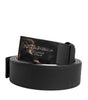 Dolce &amp; Gabbana Black Leather Silver Metal Logo Buckle Belt