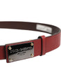 Dolce & Gabbana Maroon Classic Leather Metal Logo Buckle Belt