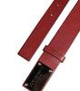 Dolce & Gabbana Maroon Classic Leather Metal Logo Buckle Belt