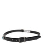 Dolce &amp; Gabbana Black Embellished Metal Logo Buckle Belt