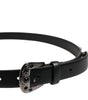 Dolce &amp; Gabbana Black Studded Leather Metal Logo Buckle Belt