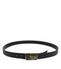 Dolce &amp; Gabbana Black Leather Classic Metal Logo Buckle Belt