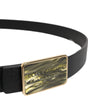 Dolce &amp; Gabbana Black Leather Classic Metal Logo Buckle Belt