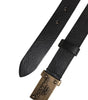 Dolce &amp; Gabbana Black Classic Leather Gold Metal Buckle Belt