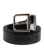 Dolce & Gabbana Black Classic Leather Metal Buckle Belt
