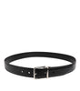 Dolce & Gabbana Black Classic Leather Metal Buckle Belt