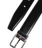 Dolce & Gabbana Black Classic Leather Metal Buckle Belt