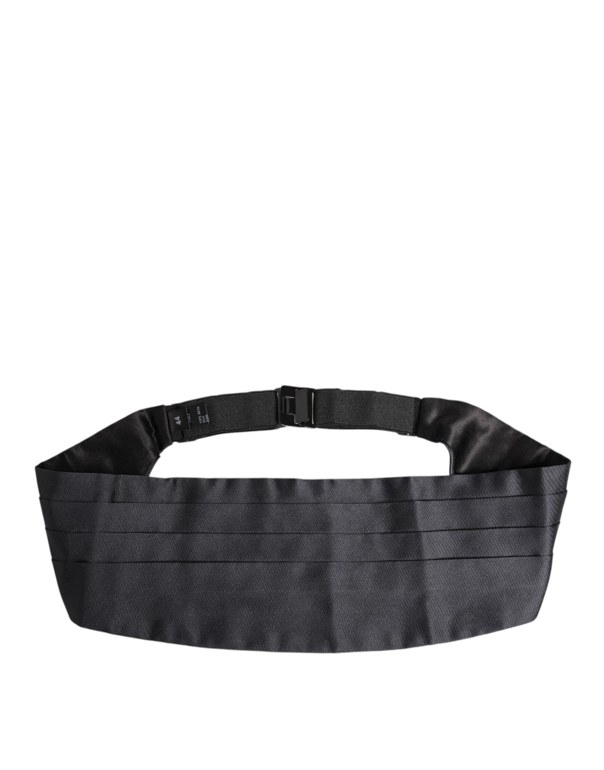 Dolce &amp; Gabbana Dark Blue 100% Silk Belt Waist Cummerbund