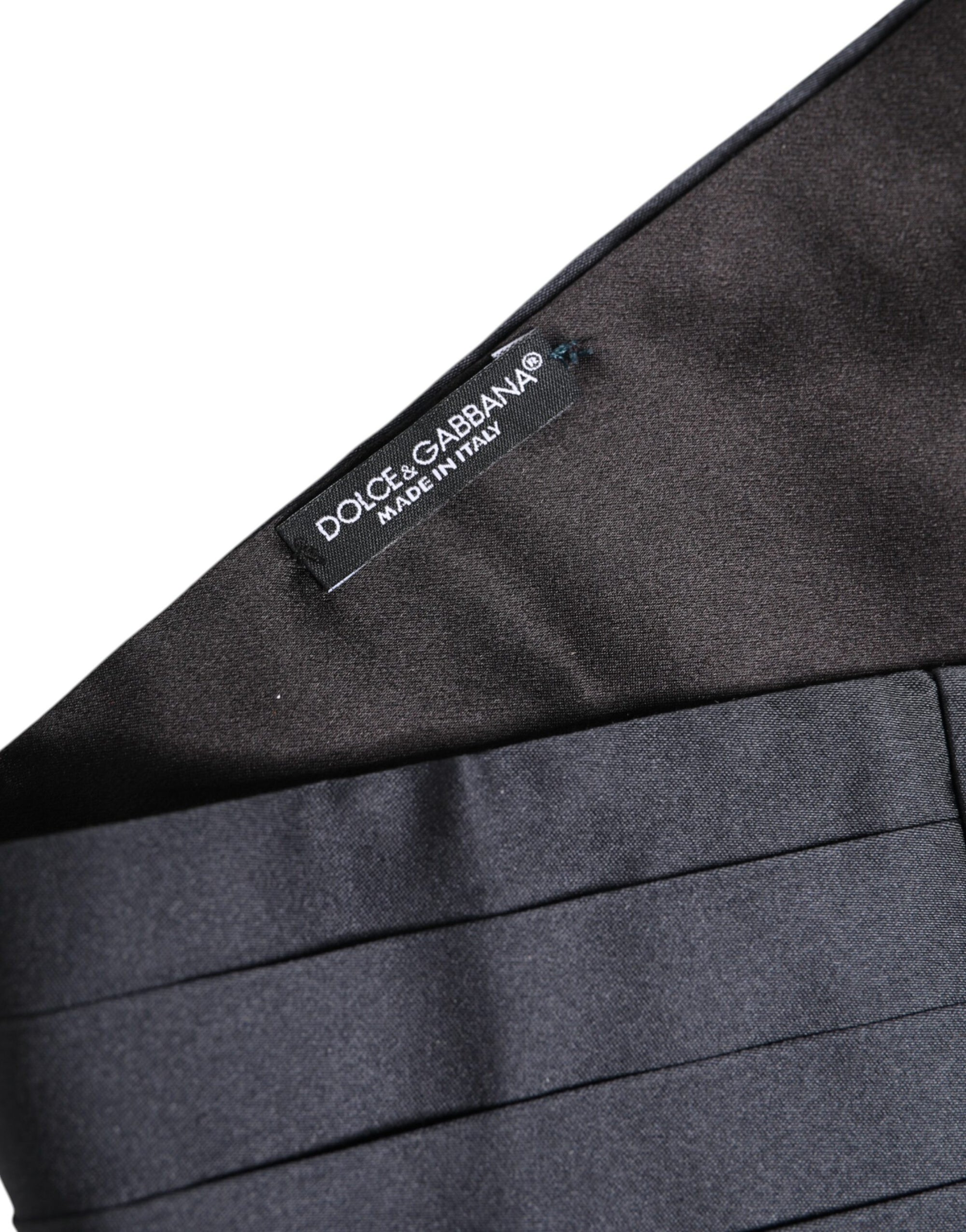 Dolce &amp; Gabbana Dark Blue 100% Silk Belt Waist Cummerbund