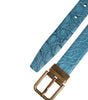 Dolce &amp; Gabbana Blue Leather Classic Gold Metal Buckle Belt