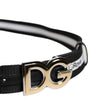 Dolce &amp; Gabbana Black Cotton Metal DG Logo Gold Buckle Belt