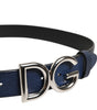 Dolce &amp; Gabbana Blue Classic Silver Metal DG Logo Buckle Belt