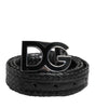 Dolce &amp; Gabbana Black Classic Leather DG Logo Buckle Belt