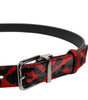 Ceinture Dolce &amp; Gabbana à boucle en métal argenté et motif léopard noir et rouge