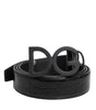 Dolce & Gabbana Black Leather Classic Metal DG Buckle Belt