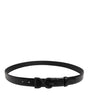 Dolce & Gabbana Black Leather Classic Metal DG Buckle Belt