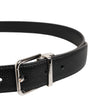 Dolce & Gabbana Black Classic Leather Silver Tone Buckle Belt