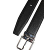 Dolce & Gabbana Black Classic Leather Silver Tone Buckle Belt
