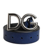 Dolce & Gabbana Blue Classic Silver Metal DG Logo Buckle Belt