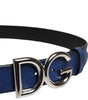 Dolce & Gabbana Blue Classic Silver Metal DG Logo Buckle Belt