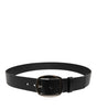Dolce & Gabbana Black Leather Classic Metal Buckle Belt