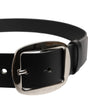 Dolce & Gabbana Black Leather Classic Metal Buckle Belt