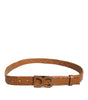 Dolce & Gabbana Brown Braided Metal DG Logo Buckle Belt