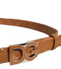 Dolce & Gabbana Brown Braided Metal DG Logo Buckle Belt