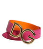 Ceinture réversible en cuir de veau rose orange Dolce &amp; Gabbana