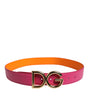 Ceinture réversible en cuir de veau rose orange Dolce &amp; Gabbana