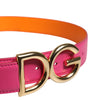 Ceinture réversible en cuir de veau rose orange Dolce &amp; Gabbana