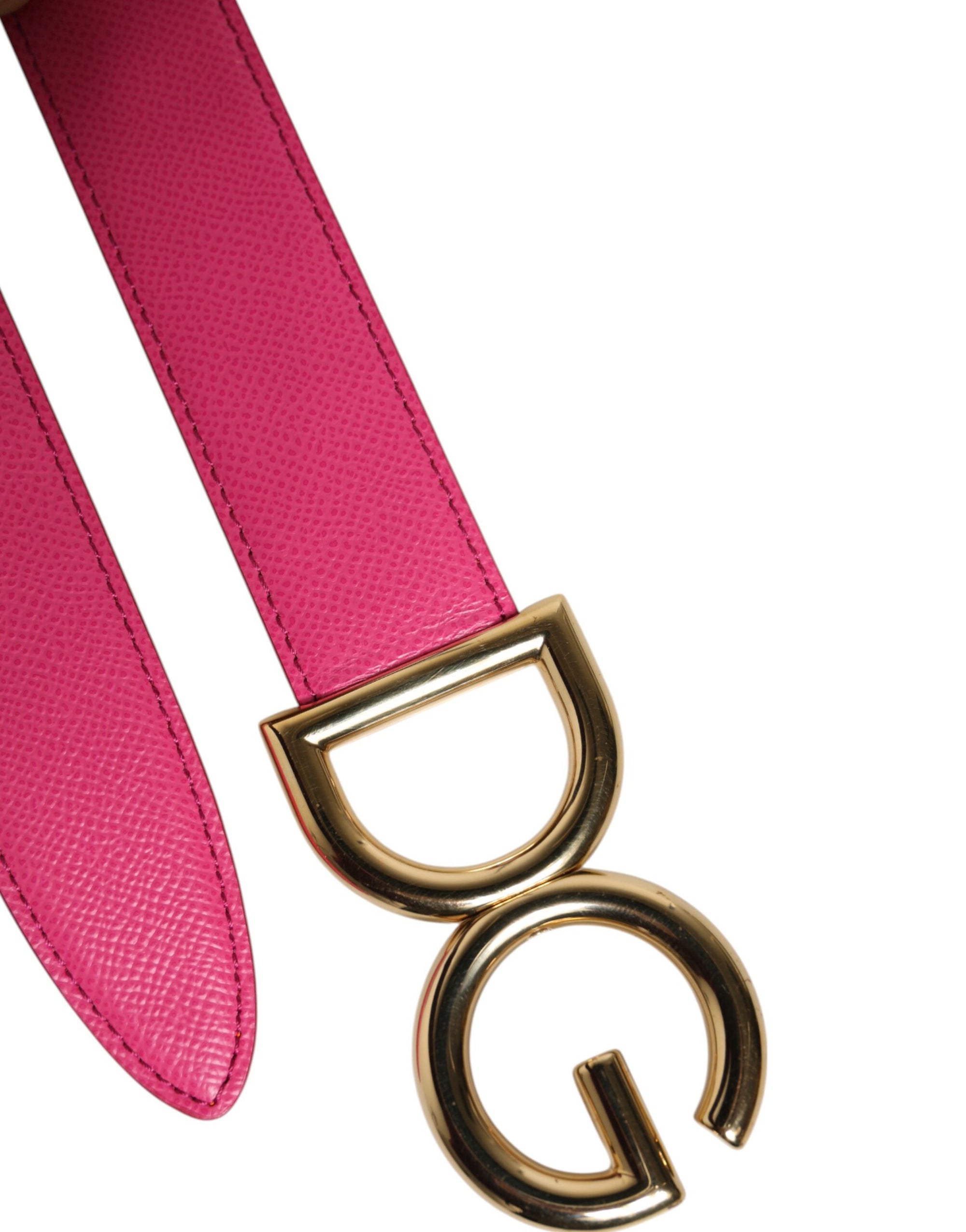 Ceinture réversible en cuir de veau rose orange Dolce &amp; Gabbana
