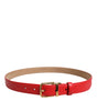 Ceinture Dolce &amp; Gabbana en cuir rouge avec boucle en métal doré