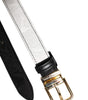 Dolce &amp; Gabbana Black White Patchwork Gold Metal Buckle Belt