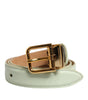 Ceinture Dolce &amp; Gabbana en cuir vert clair avec boucle en métal doré