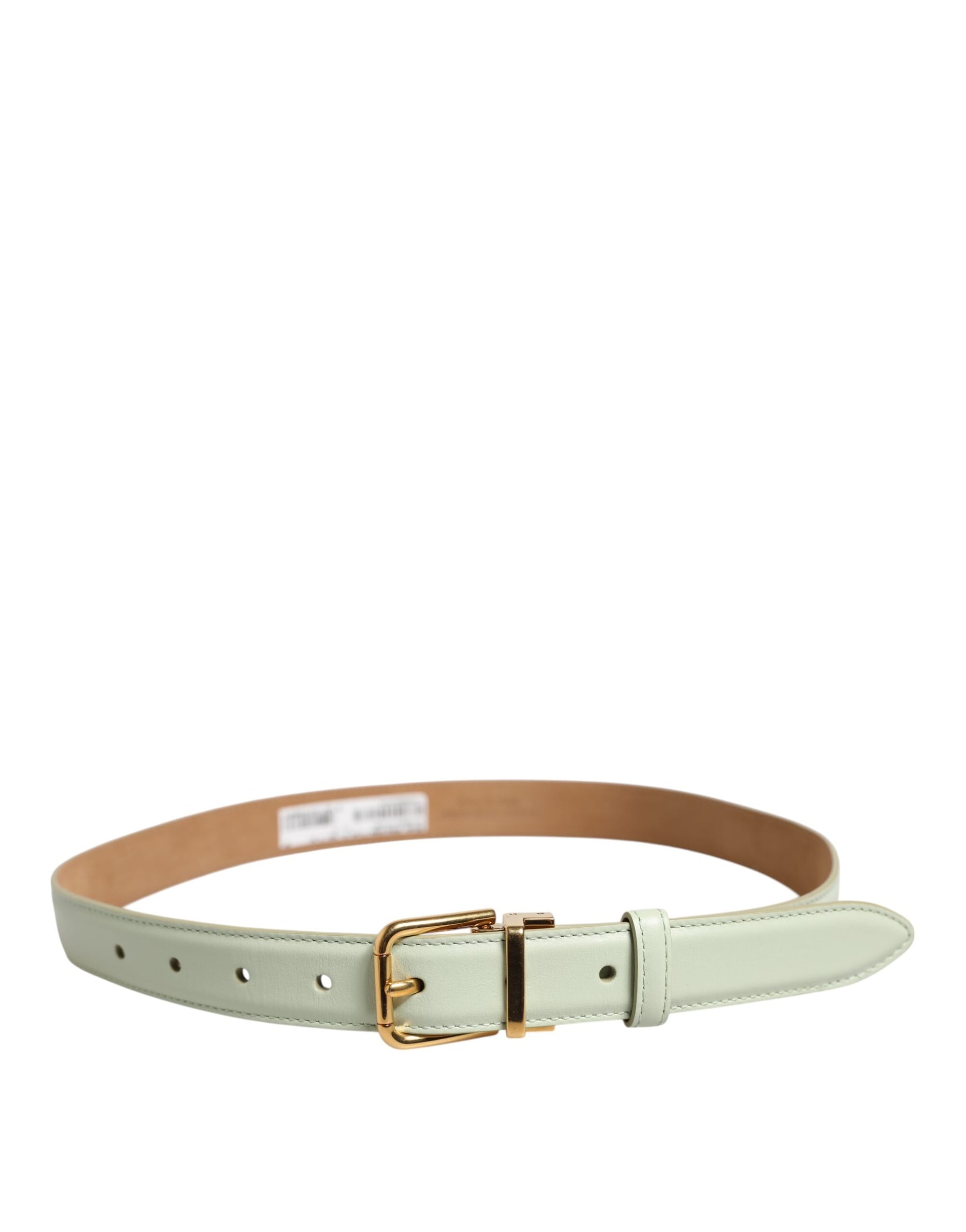 Ceinture Dolce &amp; Gabbana en cuir vert clair avec boucle en métal doré