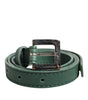 Ceinture Dolce &amp; Gabbana en cuir vert foncé avec boucle en métal argenté